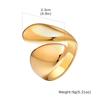 Vnox Waterdrop Ends Ring for Women Girls, Glossy Semi Round Gold Plated Metal Finger Band, Stackbale Fashion Rings