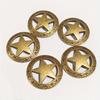 10 Pcs Stars Hollowed Out Decorative Buckle Round Vintage Metal Nail Buckle Replacement Casting Conchos DIY Leather Craft
