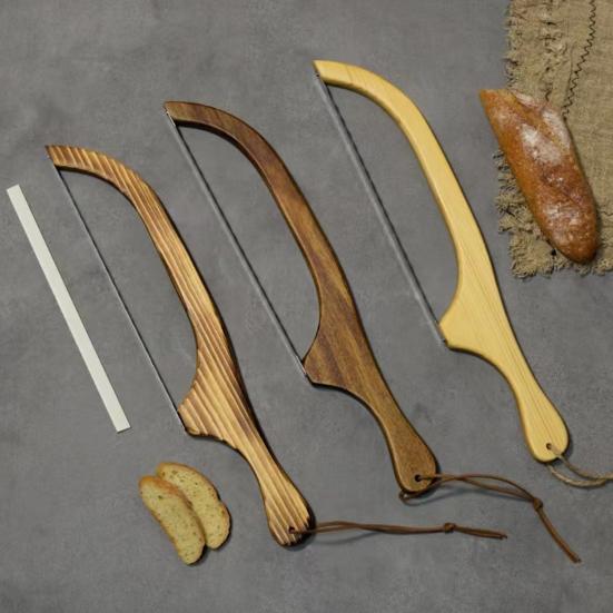 Деревянная пила для резки хлеба с отверткой, крышка резака, самодельная хлеборезка на закваске, тостовый багет, зубчатые режущие инструменты, кухонные гаджеты