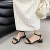 Мода квадратный носок женские босоножки 2024 Новые поступления бантовый дизайн черный серебристый бежевый розовый плоские туфли на низком каблуке летние платья сандалии туфли-лодочки обувь 39