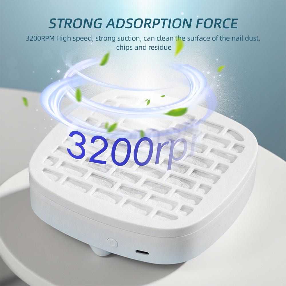 3200RPM USB Mini Nail Dust Collector Portable Nail Dust Extractor Nail Vacuum Cleaner Fan Nail Art Manicure Fan With Filter
