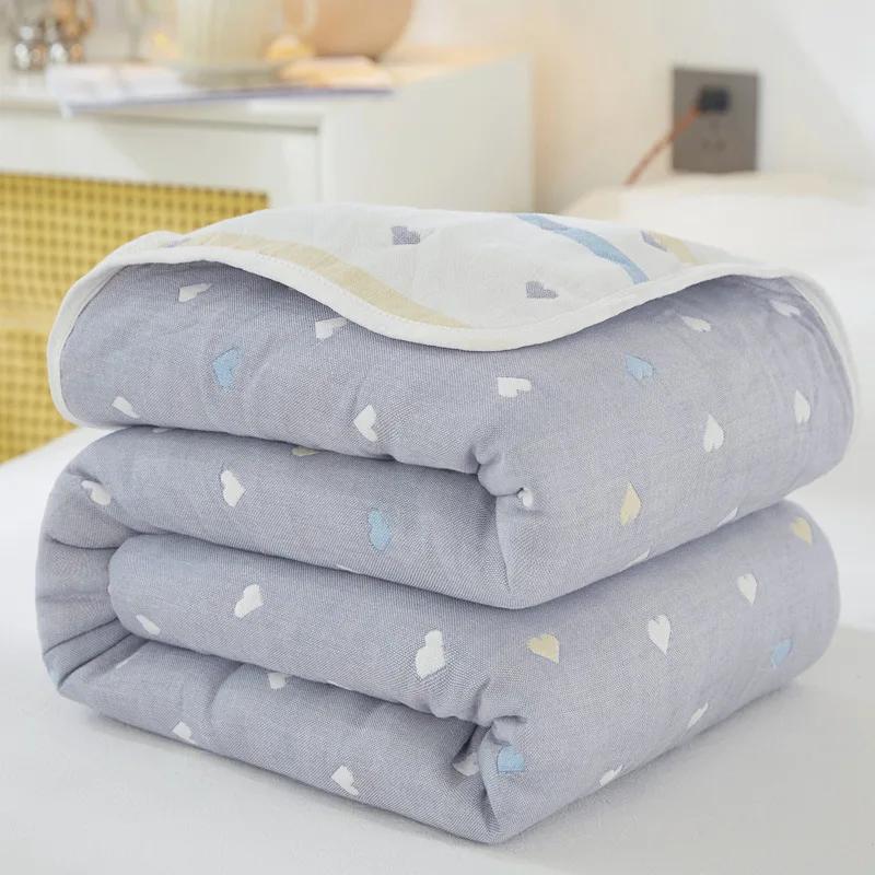Nordic Throw Blanket For Beds Cotton Gauze Towel Quilt Adult Kawaii Blanket Summer Thickened Sofa Cover Soft Cartoon Bedspread