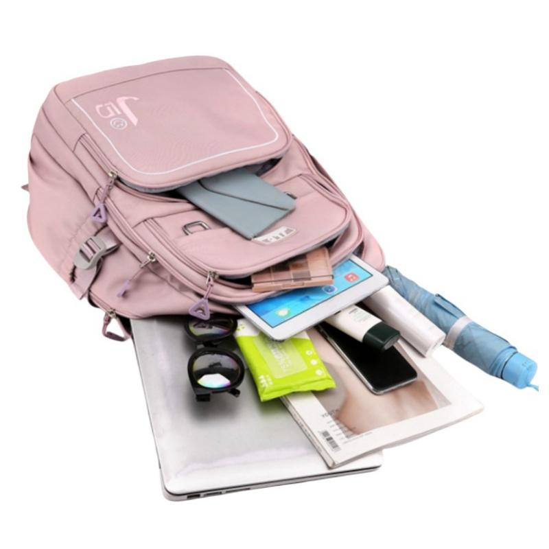 Двухслойные школьные ранцы большой вместимости для младших школьников, нейлоновые водонепроницаемые многофункциональные рюкзаки, свежая милая сумка для девочек средней школы