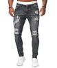 Yarirafi Skinny Denim Slim Skinny Jogger Fall [Four Leaf] Pants, Stretch, Distressed, Fit, Pants, Pants, Men's, Hemmed, Spring, Summer, (XL, Gray)