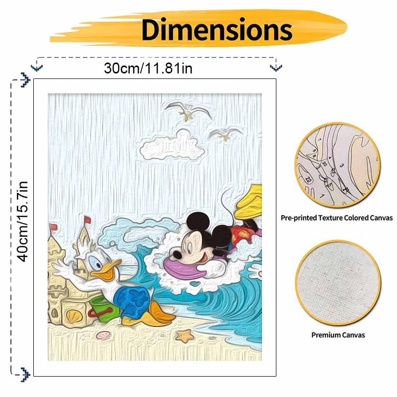 Disney Микки Дональд Пляж Набор для рисования по номерам Холст для рисования DIY Картина Декор для дома Искусство Настенная живопись Подарок для гостиной Набор для декора