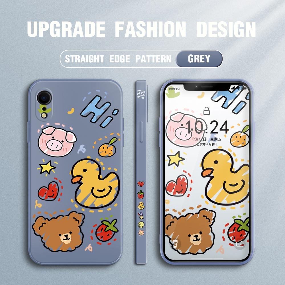Милый милый чехол для телефона с изображением животных для Redmi Xiaomi POCO Note 10 Pro 9 9A 9T 10C 8 7 11 Lite 5G X3 M3 с квадратным краем, мягкая полная защита камеры, мягкий чехол из ТПУ