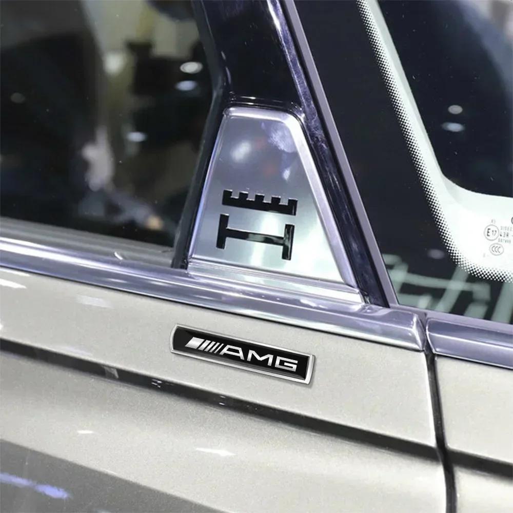 AABGV1 2Pcs 3D Metal AMG Emblem Car Body Fender Logo Stickers For Mercedes Benz B/C/E/S Class A Class C200L GLC GLE GLK CLA AMG