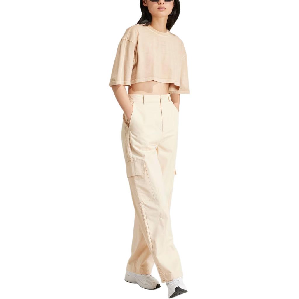 Adidas Originals ESSENTIALS+CROPPED TEE T Shirt Women's Brown IR5997