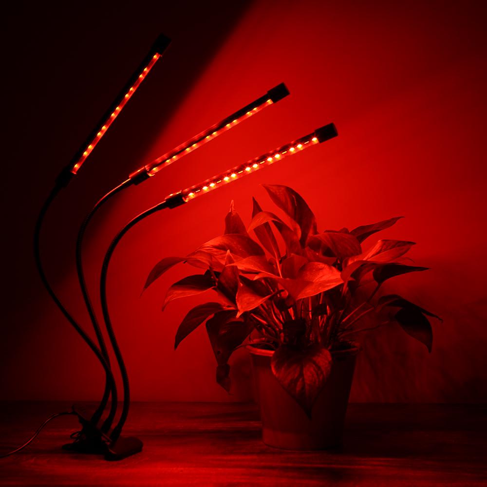 DC5V 27W 3-headed LED Plant Growing Light with Adjustable 360 Degrees  Goosenecks Red and Blue Light Bulbs