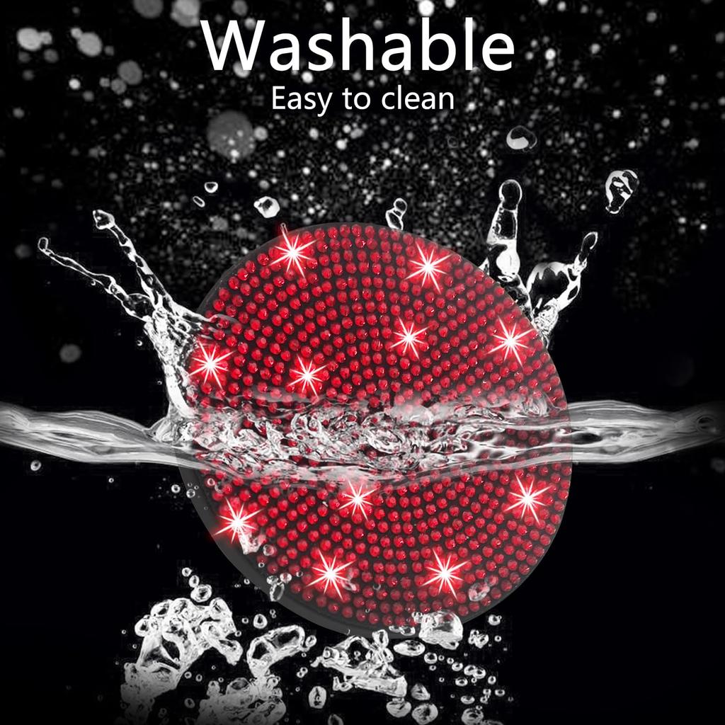 NBTEPEM 4 Pcs Bling Car Cup Holder Coasters 2.75 Inch Anti-Slip Shockproof Universal Fashion Car Coaster Insert Bling Crystal Rhinestone Auto Int