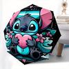 Складной зонт Stitch, тематика Сердце, лучший выбор для подарка, 8 спиц, повседневный, прочный, легкий и портативный дорожный зонт, su