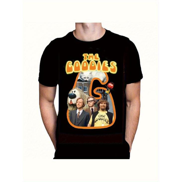 Retro T-Shirt of The Goodies TV Show - Vintage 70S British Comedy Tee Showcasing Graeme, Tim & Vulchy Characters, Soft Crew Neck Short Sleeve Shirt