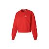 Round Neck Printed Loose Pullover Long Sleeve Sweatshirt Women Sweatshirt Red 625251-11