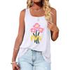 Женский модный топ без рукавов, летняя повседневная футболка с круглым вырезом и принтом, свободная майка Laides