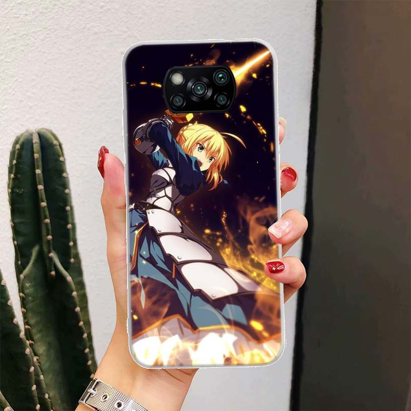 Fate Zero Stay Night Saber Для Xiaomi Poco X6 X3 Nfc X5 X4 F6 F5 Pro Чехол для телефона F4 Gt F3 F2 F1 M5S M4 M3 M2 5G Fundas Coque X3 N