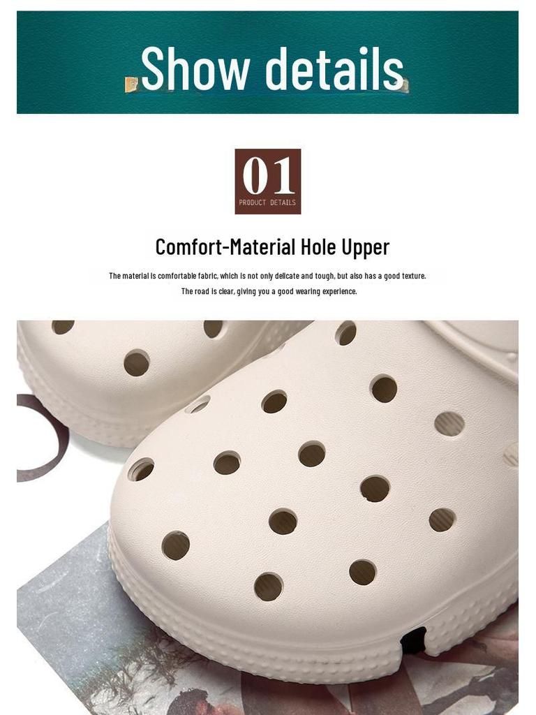 Мужские сандалии Hole Shoes: Уличные тапочки больших размеров для путешествий и пляжа.