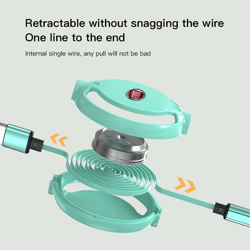 Fiat Car Three-in-one Data Cable Retractable Charging Cable For Doblo Stilo Bravo Freemont 500 Argo Pondo FR Abarth Panda Ducato