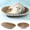 Cat Scratch Board Corrugated Paper Cat Nest Bed Oval Grinding Claw Cat Toys Large Space Wear Resistant Cartoon Cat Accessories