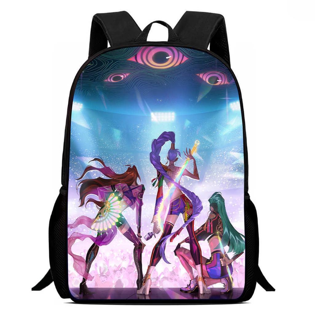 Printed Witch Hunters Student School Bag, Cartoon K-Pop Backpack Lightweight Casual 123Rd Grade Male