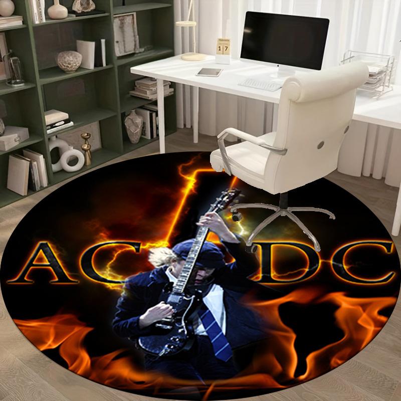 1 шт. AC/DC Логотип Музыкальной Группы Домашний Офис Уличный Круглый Ковер Подарок Декоративный Коврик MatRC2704