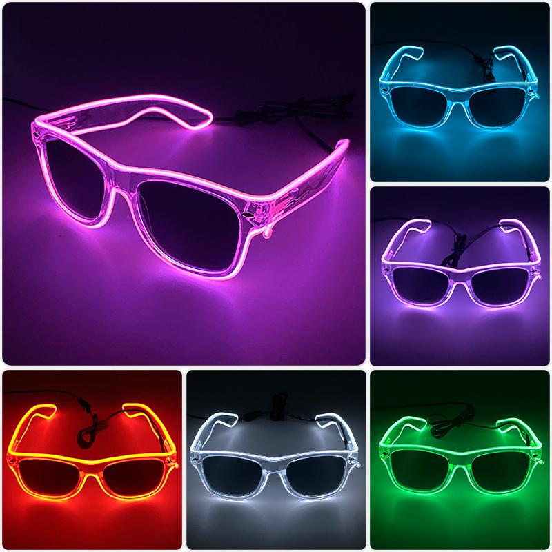 Led Sunglasses Masquerade Concert Club Rave Accessories Glowing Sunshade Glasses Cyberpunk Men Glasses Women LED Pink Glasses 4