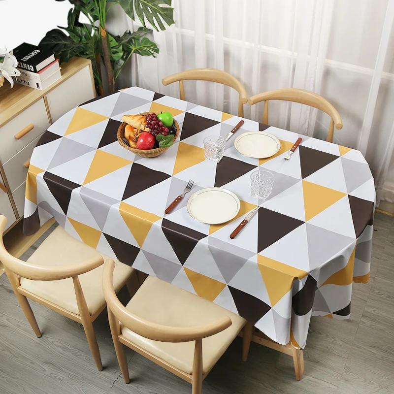 Овальная скатерть водонепроницаемая маслостойкая ПВХ крышка стола чехол декоративный обеденный стол кофейня свадебный декор красивая крышка стола