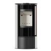 Freestanding Stove KRATKI ERIK Ø150 5.5 kW WHITE SATIN Ceramic Steel Lid Jatoba