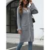 Women's Autumn and Winter V-neck Knit Cardigan Loose Solid Color Sweater