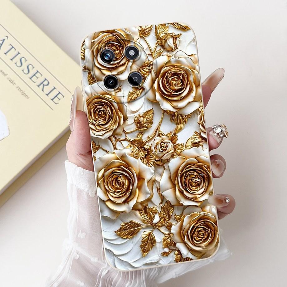 Flower Girly Fashion Phone Case For Realme 11 4G / Realme RMX3636 6.4" Back Cover Butterfly Love Heart Bumper Fundas Matte Capa