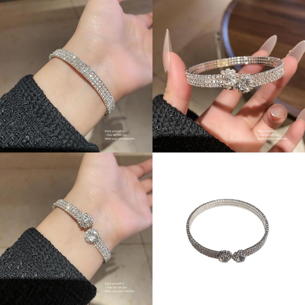 Элегантный европейский браслет с инкрустацией стразами в виде цветов, ювелирное изделие для женщин