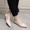 Fashion Women Leather Shoes Plus Large Size 42 Solid Color Basic Style Woman Black Working Shoes Fashion Low Heels Pointed Toe Pumps