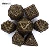 7 шт. бронза, черный череп, металлические кубики, набор твердых металлических многогранных кубиков, подходящий для ролевой игры, настольной игры, карточной игры