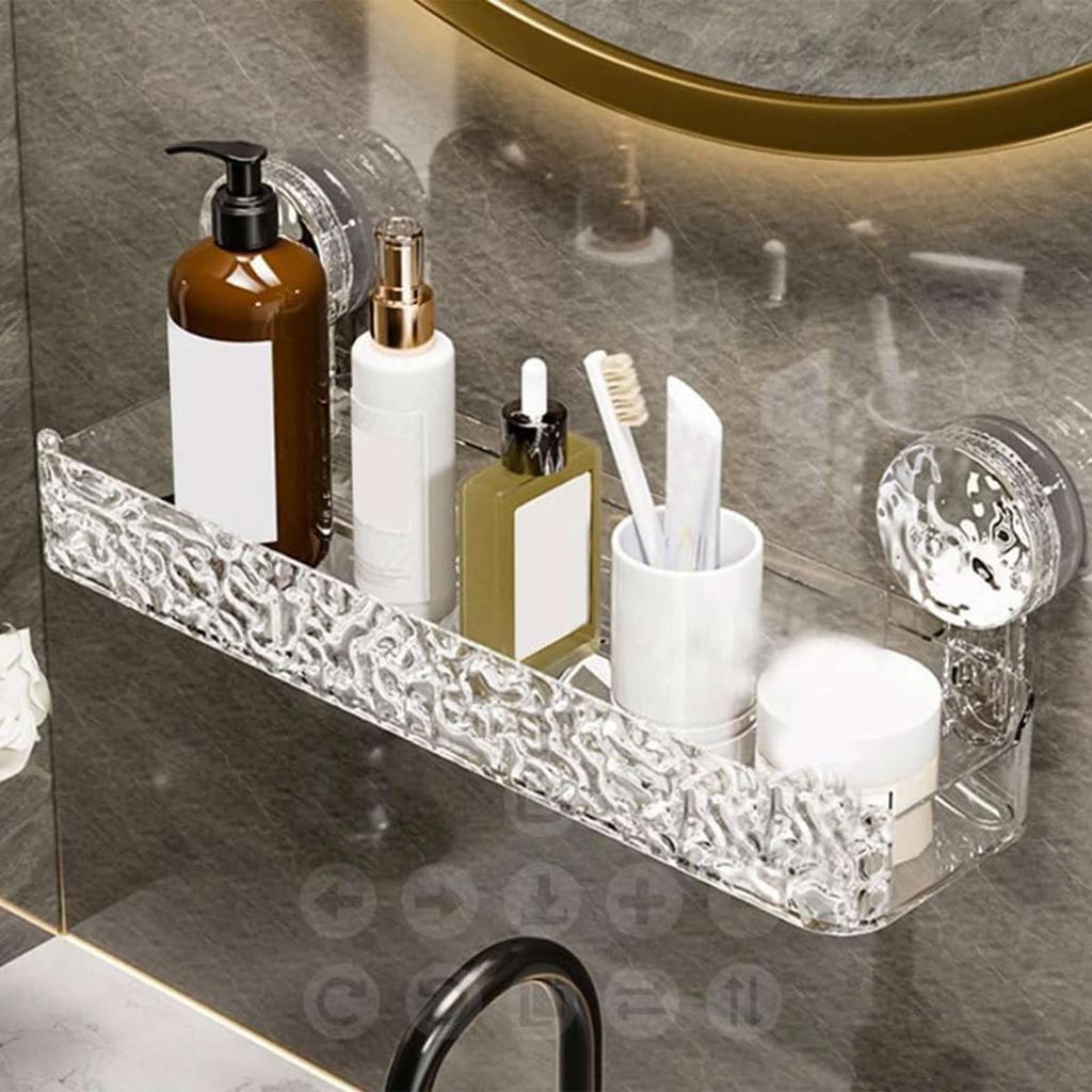 Washstand Cosmetics Storage Rack Acryli Shower Storage Rack Bathroom Shelf No Drill Organizer Wall Mounted Toilet Shampoo Holder