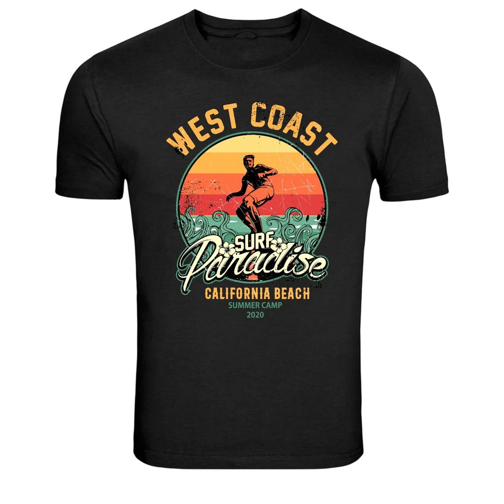 West Coast Surf Paradise California Beach Retro T-Shirt