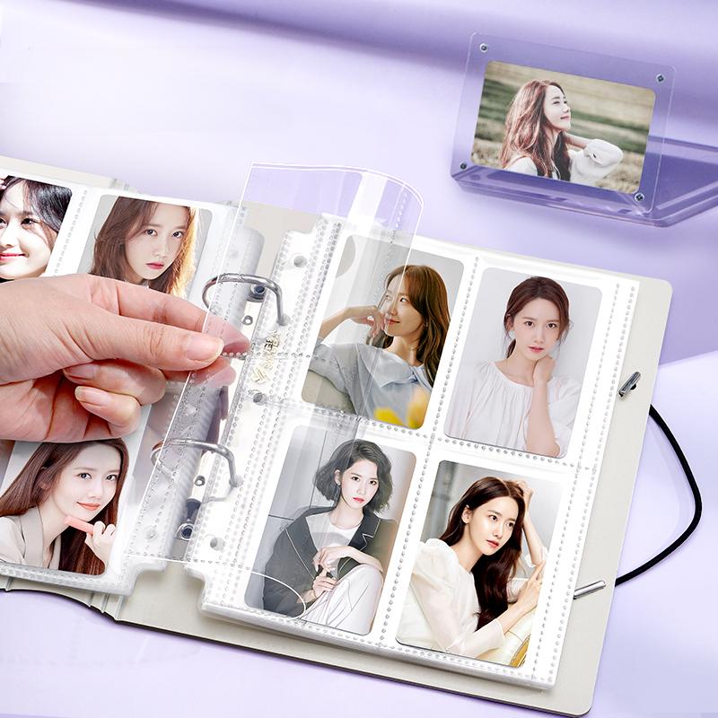 Папка для фотокарт A4/A5, D-кольцо, большая сетка 4/9, сбор книги с перевязочным галстуком, 3-дюймовый фотоальбом, корейский держатель для карт Kpop