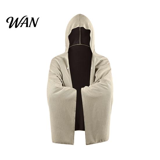 Cooling Fabric Cloak Towel Cloak, Hooded Cool Cape, Beach Cape Instant for Men Women Summer Yoga Camping