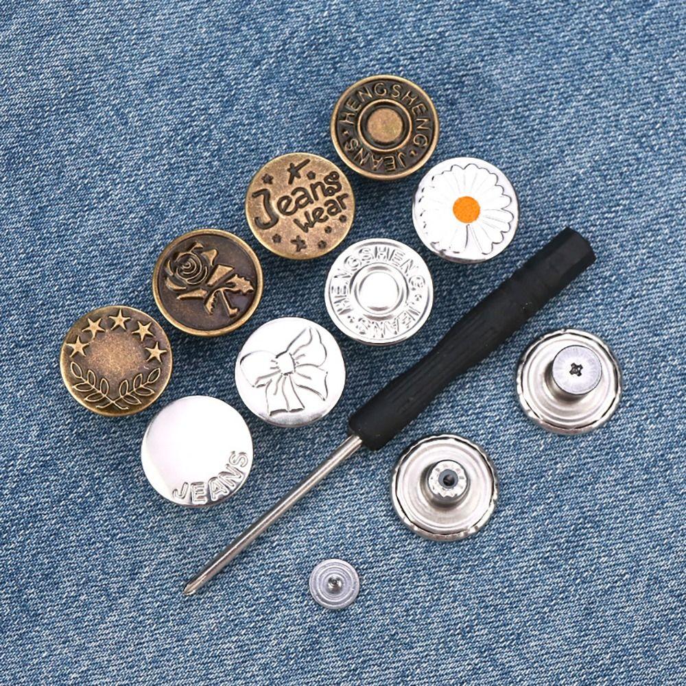 10Pcs/pack Nail Free Waist Extenders Button Clothing Pants Waist Buckle Jeans Buttons Jeans