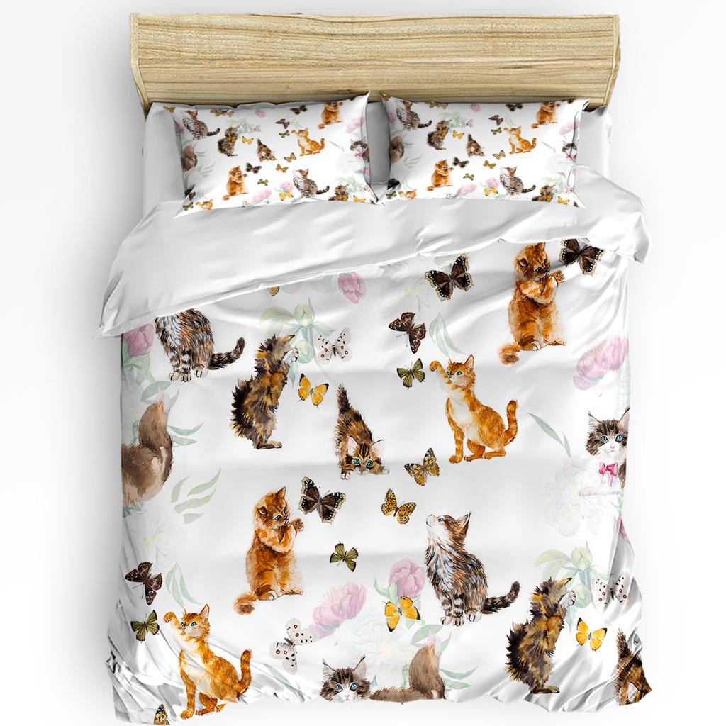 Химический эксперимент Мультфильм Пододеяльник Постельное белье Комплект постельного белья Двойной домашний текстиль Одеяло Чехол Наволочки Спальня Постельное белье Без простыни