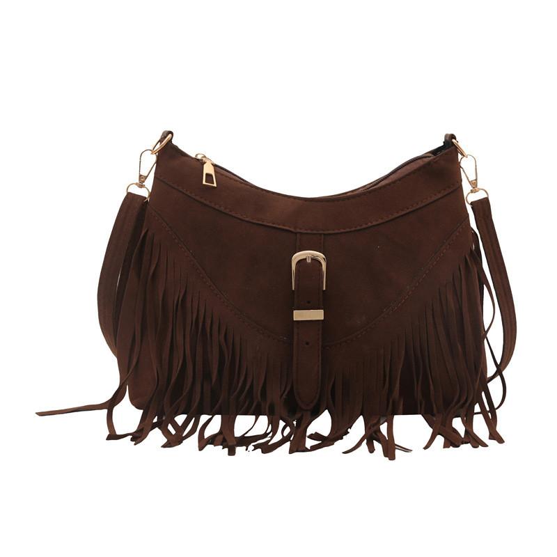 Bohemian Ethnic Fringe Bag For Women Small Shoulder Crossbody Purse