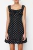 Women's Fashion New Dress Black001 Square Collar Flounce A-Line Mini Knitted Mini Dress