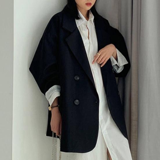 Пиджак, двубортная рабочая одежда, элегантный темпераментный женский пиджак с зубчатым воротником, деловой пиджак, пальто для повседневной жизни