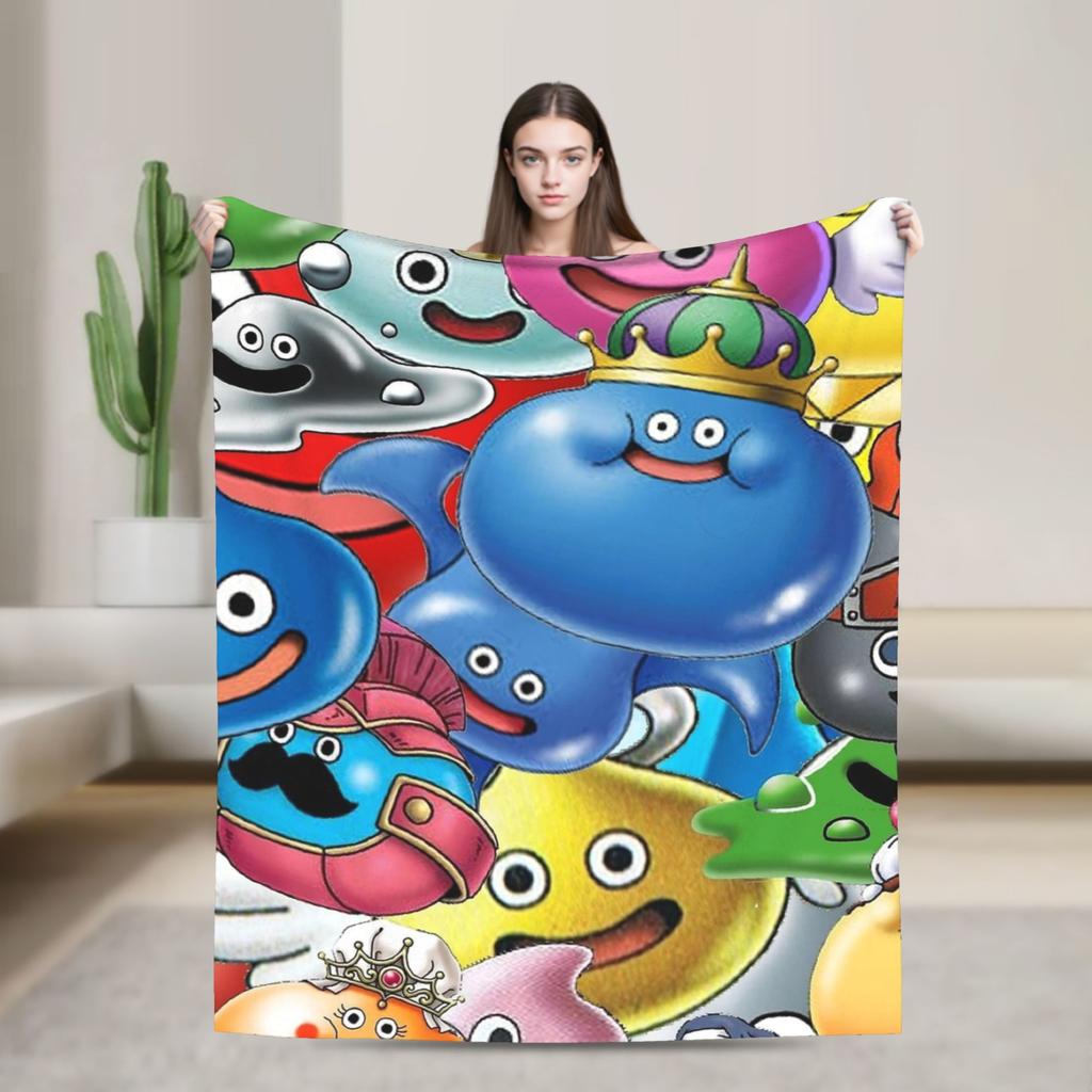 Dragon Quest Slime Blanket Travel Flannel Throw Blanket For Couch Chair Sofa Bed Super Warm Design Quality Bedspread Gift