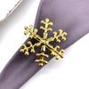 6PCS Gold/Silver Christmas Snowflake Napkin Ring Metal Napkin Buckle Xmas Napkin Holder  Restaurant