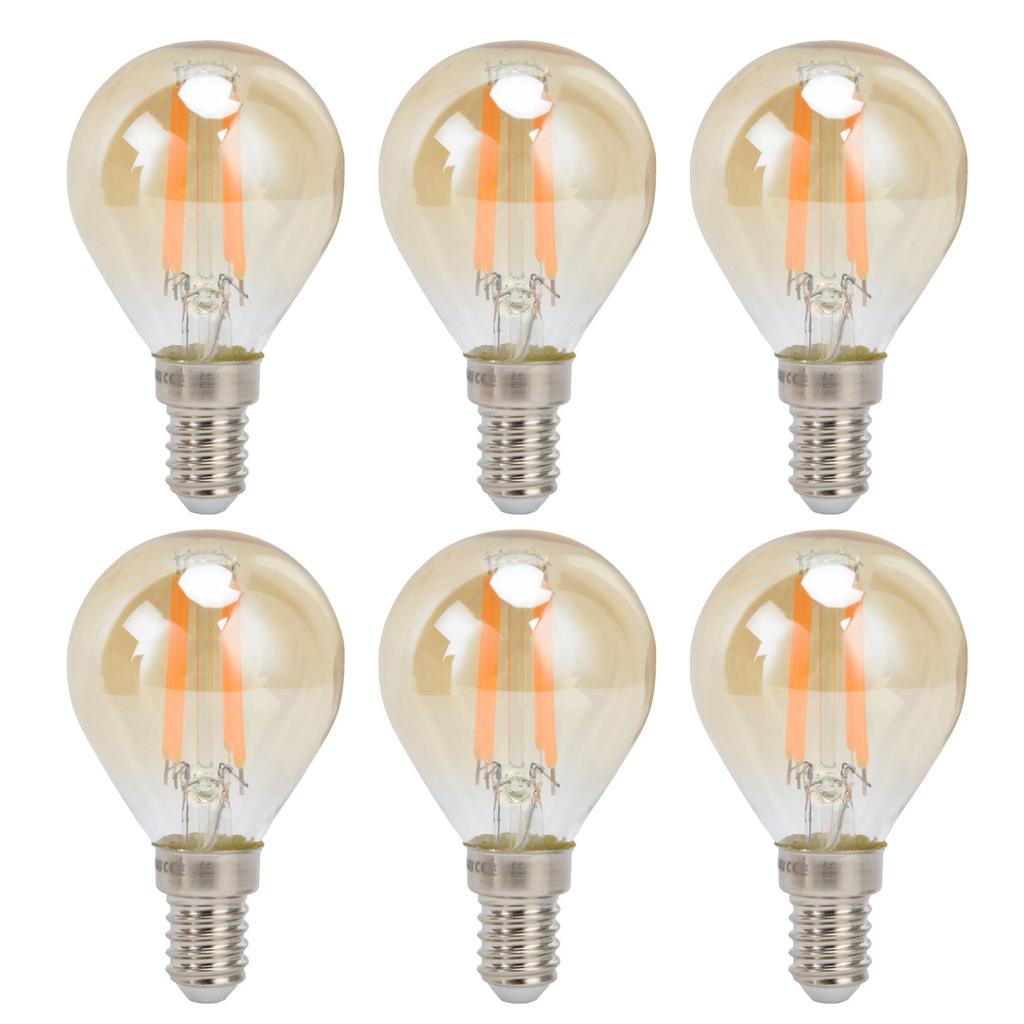 6PCS Gold G45 Vintage Bulb E14 Base Lamp for Home Light Fixtures Decorative 4W 220V Warm Light