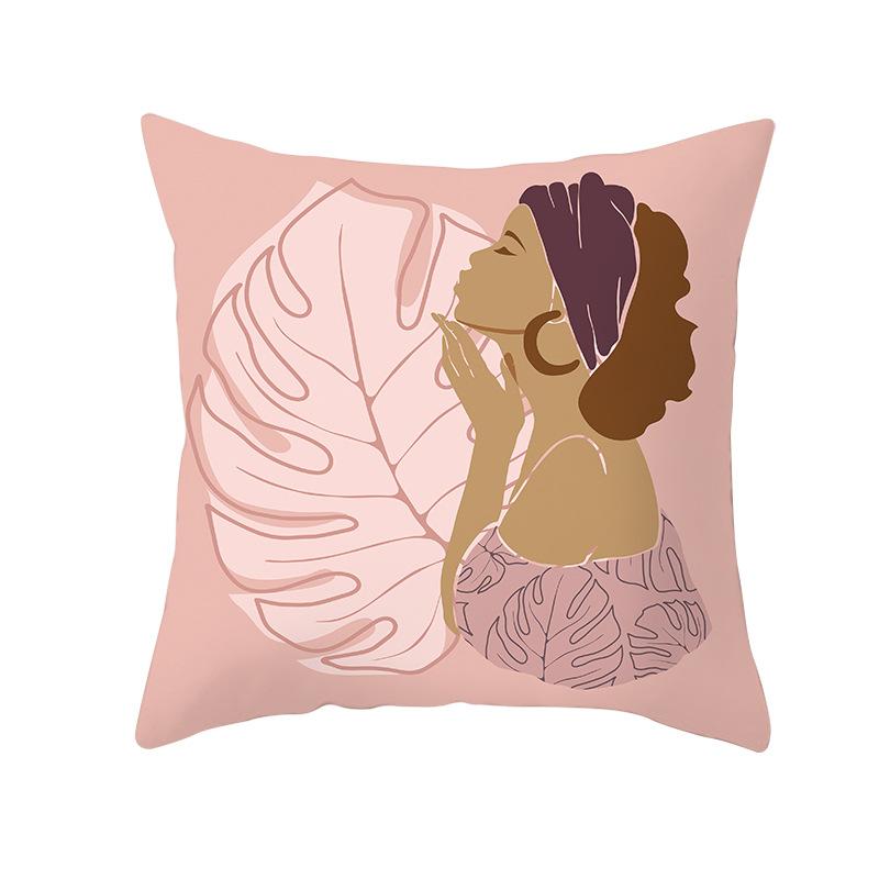 Скандинавская Абстрактная Женская Персиковая Кожа Бархатная Наволочка с Принтом Домашняя Мода Прикроватный Диван Офис Наволочка