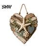 Farmhouse Office Wall Decorations Rustic Coastal Heart Shape Hanging Ornament with LED Light, Distressed Pendant Thanksgiving Front Door Decoration