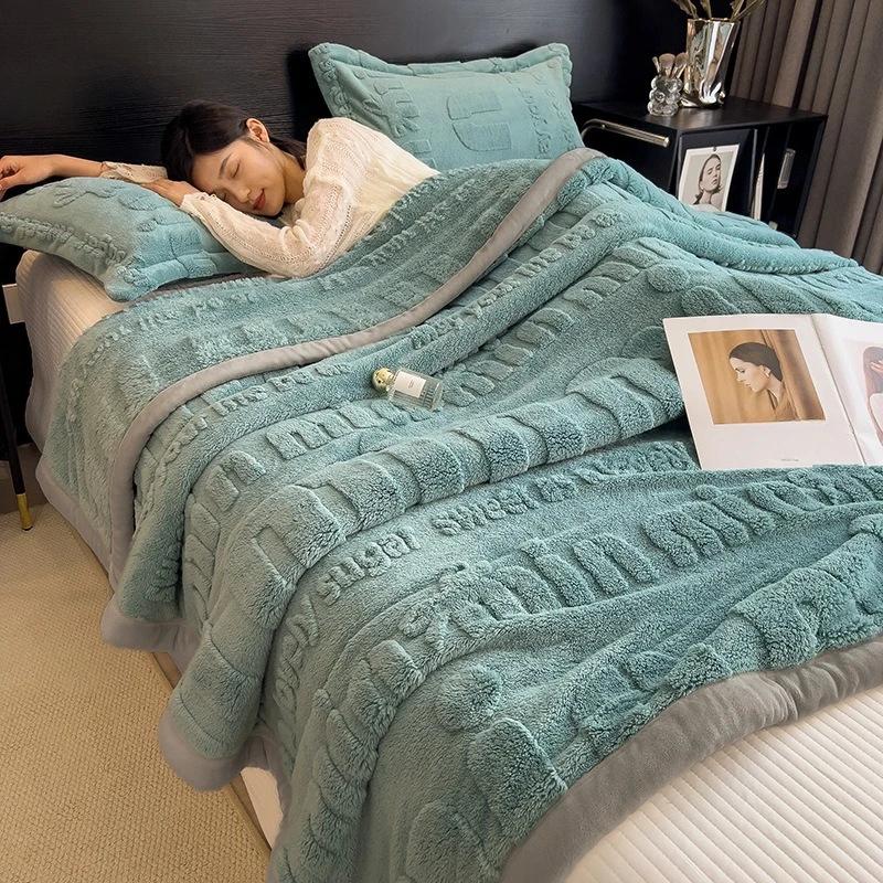 1PC New Winter Blanket for Bed Soft Fluffy Sofa Blankets Warmth Cozy Four-season Versatility Blankets for Beds Sofa Nap Blanket