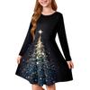 Girls' Princess Dress - Long Sleeve A-Line T-Shirt Dress Christmas Day