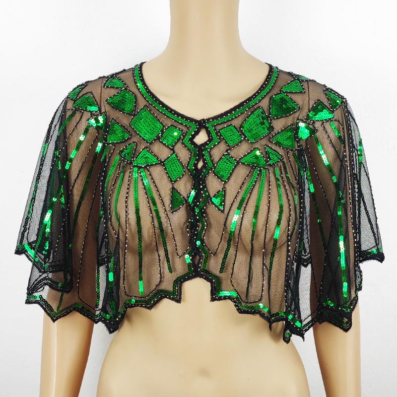 Women's Sequined Mesh Shawl - Summer Sun Protection, Slim Short Style