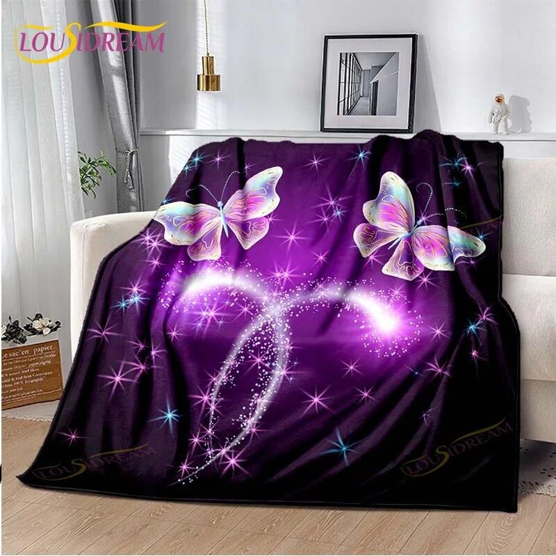 Одеяло с бабочкой, легкое мягкое плюшевое фланелевое одеяло для дивана, дивана, одеяло для пикника, одеяла для кроватей